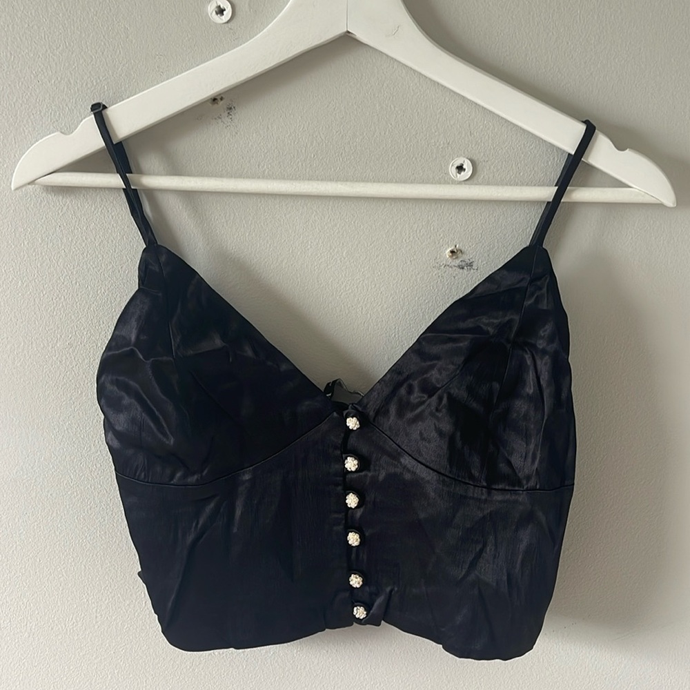 Zara satin crop top
